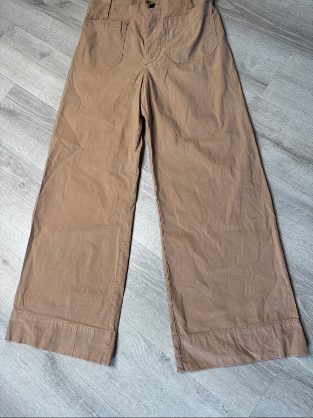 Maeve The Colette Wide-Leg Tan Pants Size 27 Viscose-Linen Blend - Picture 4 of 11